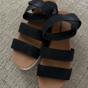 Black Strap Platform Sandals